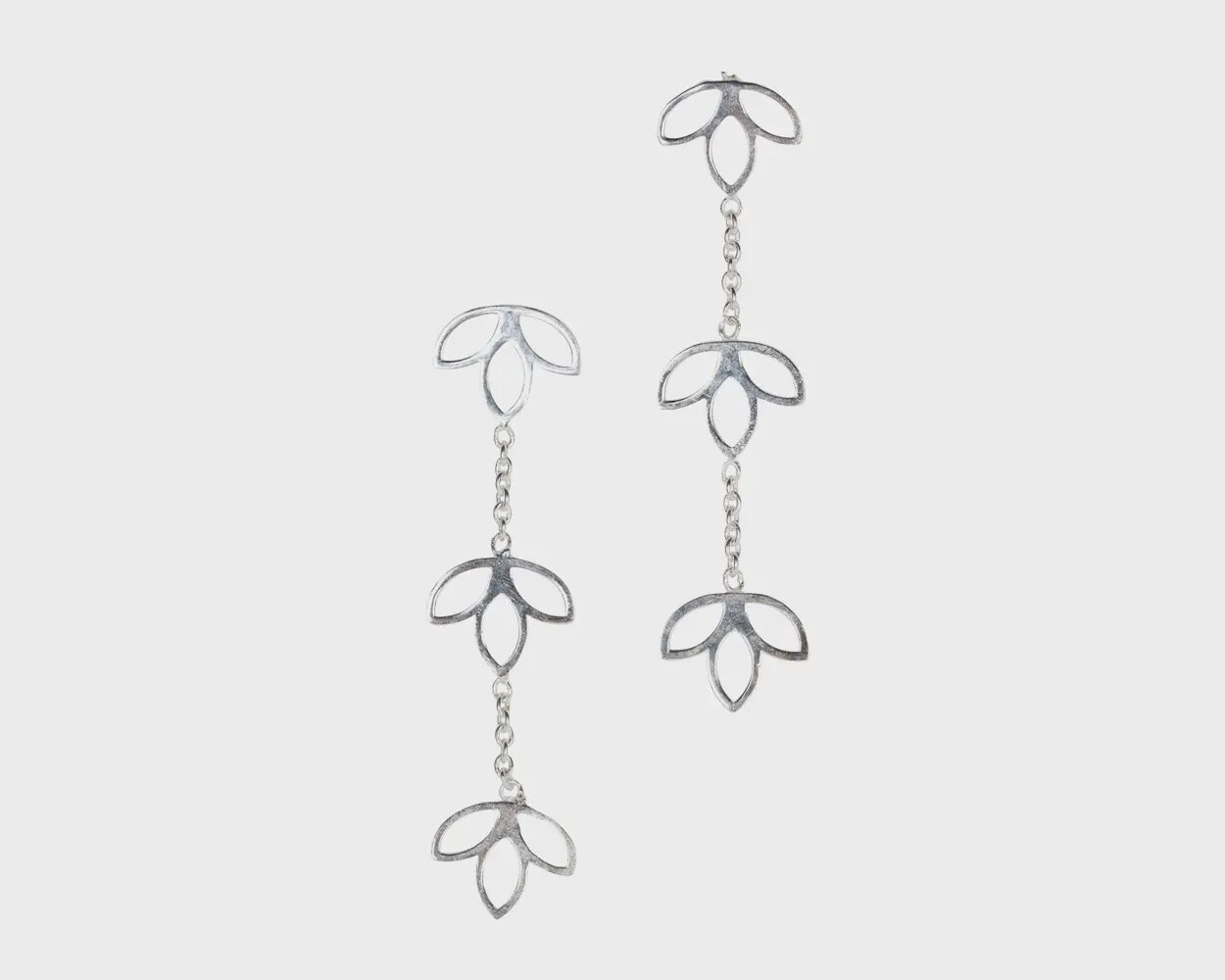 Lotus Trio Drop Earrings