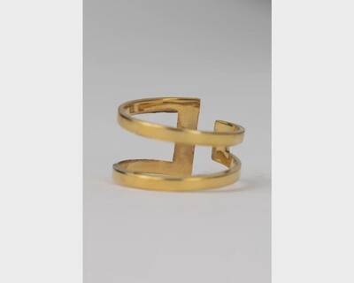 Duality Cuff Ring - Bombshell Brass