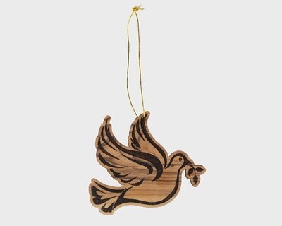 Olive Wood Dove Ornament