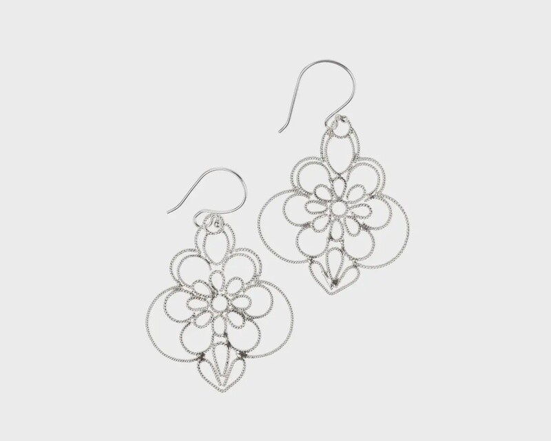 Silver Wayan Drop Earrings