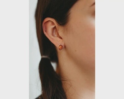 Cherry Quartz Sterling Stud Earrings