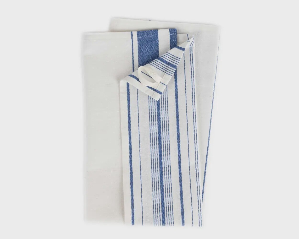 Multi-Striped Blue White Tea Towel