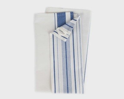 Multi-Striped Blue White Tea Towel