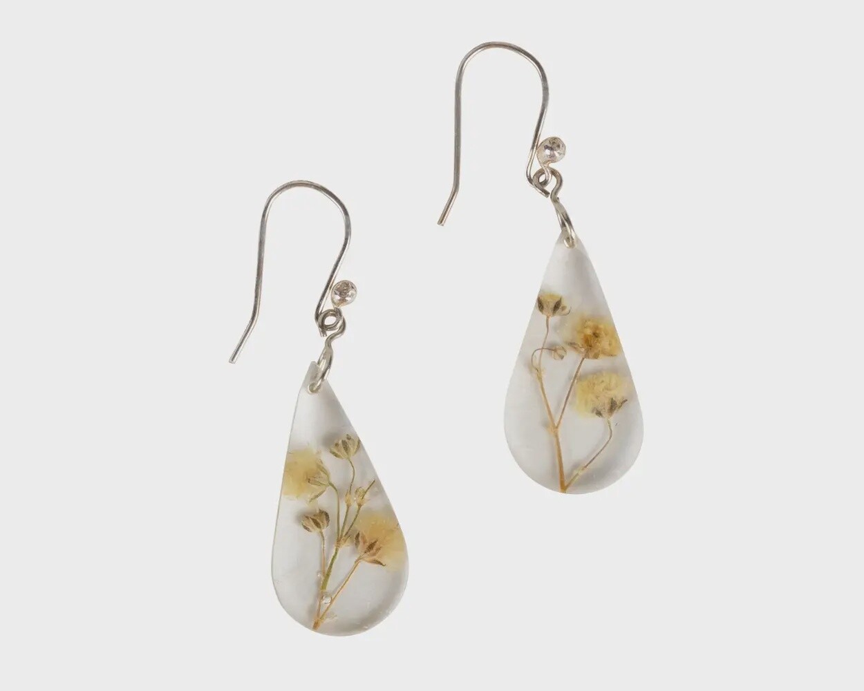 White Rain Flower Earrings