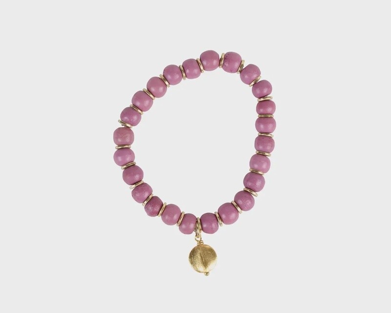 Handmade Beaded Bracelet - Aubergine