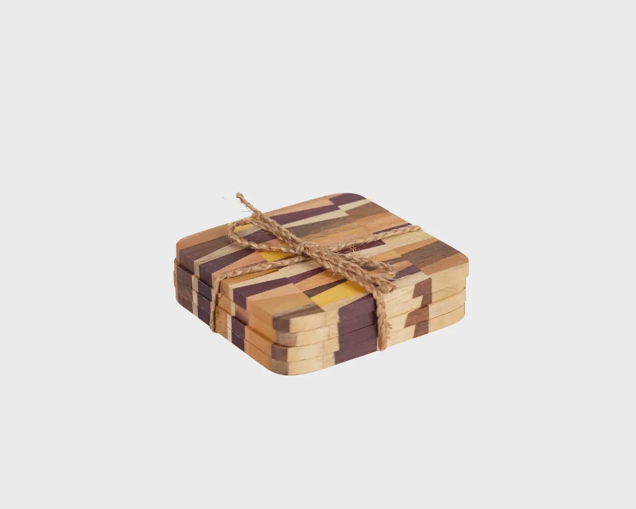 Geometric Wood Coasters set of 4