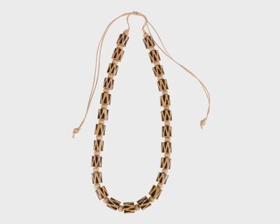 Wooden Barrel Bead Necklace