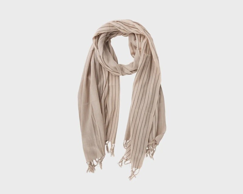 Cinnamon Stripes Cotton Scarf