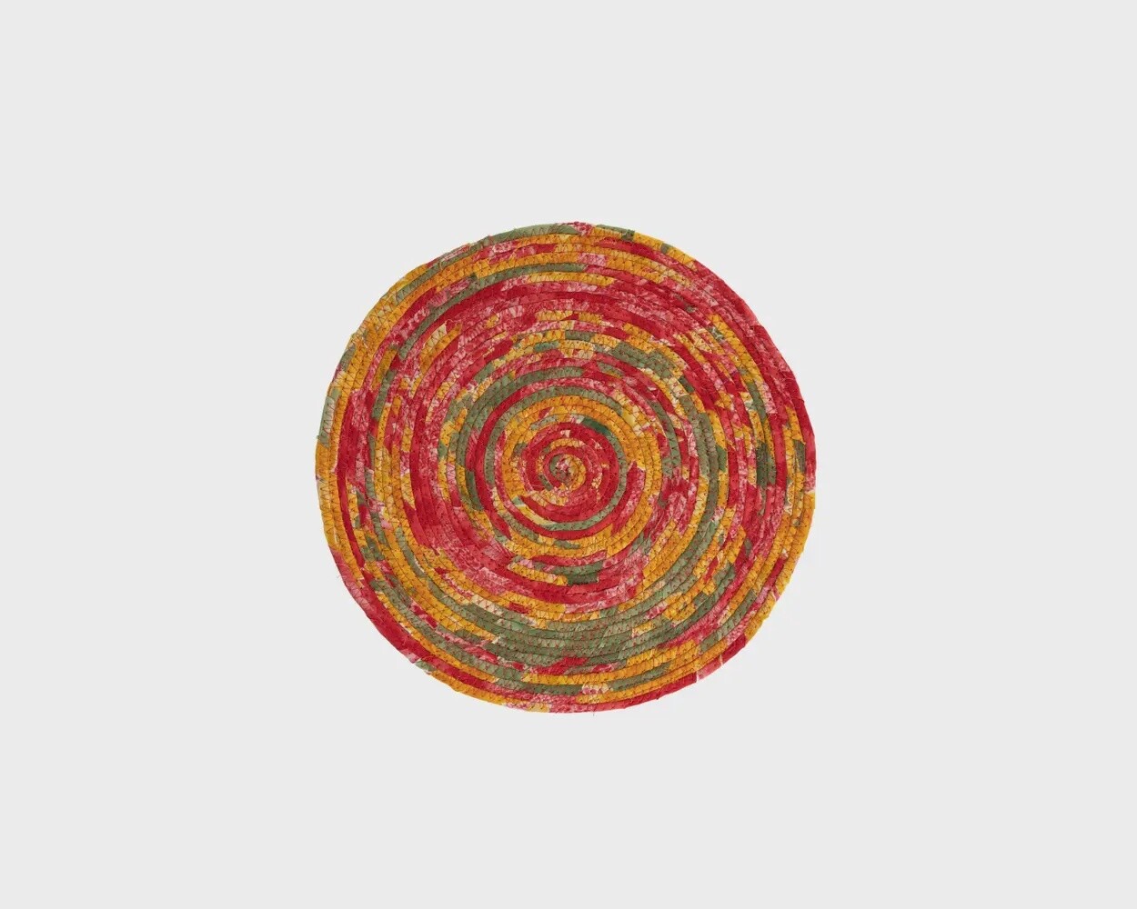 Recycled Sari Round Placemat Asst