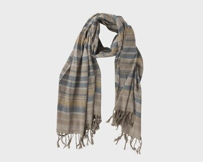 Autumnal Bliss Striped Cotton Scarf