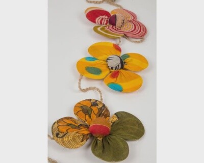 Recycled Sari Flower Garland Asst