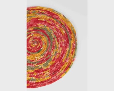 Recycled Sari Round Placemat Asst