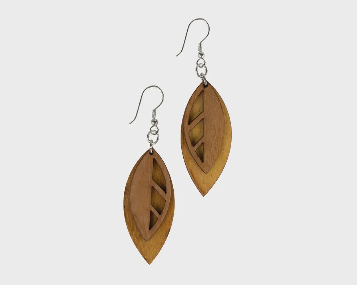 Falling Leaves Wood Earrings