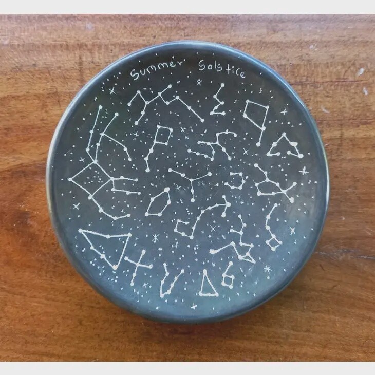 Summer Solstice Constellations Ceramic Ring Dish