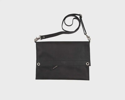 Eco-Leather Black Folding Bag 14wx17h