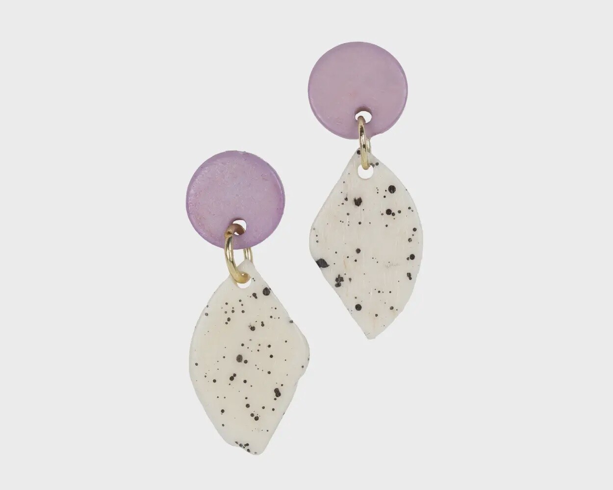 Purple Circle Diamond Dangle Earrings