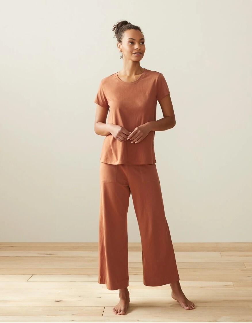Solstice Wide Leg Crop Pants in Cinnamon