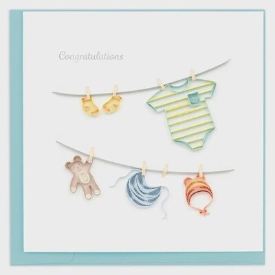 Baby Clothesline Quilling Card