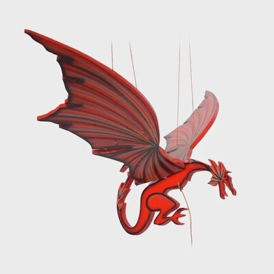 Red Welsh Dragon Flying Mobile