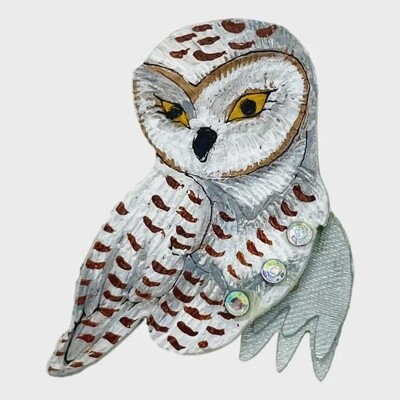 Snow Owl Brooch