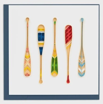 Painted Canoe Paddles Quilling Card