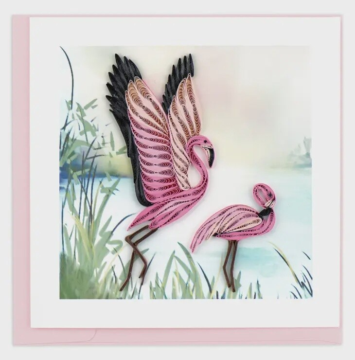 Flamingos Quilling Card