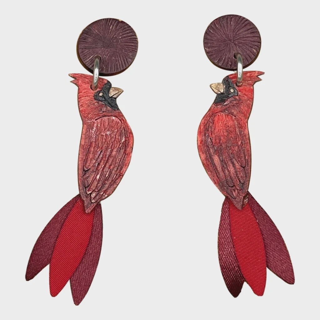 Cardinal Earring Large