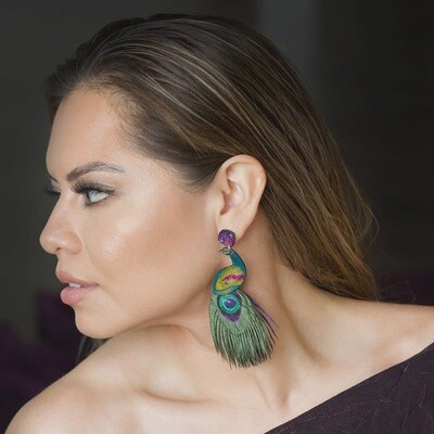 Peacock Earrings XL