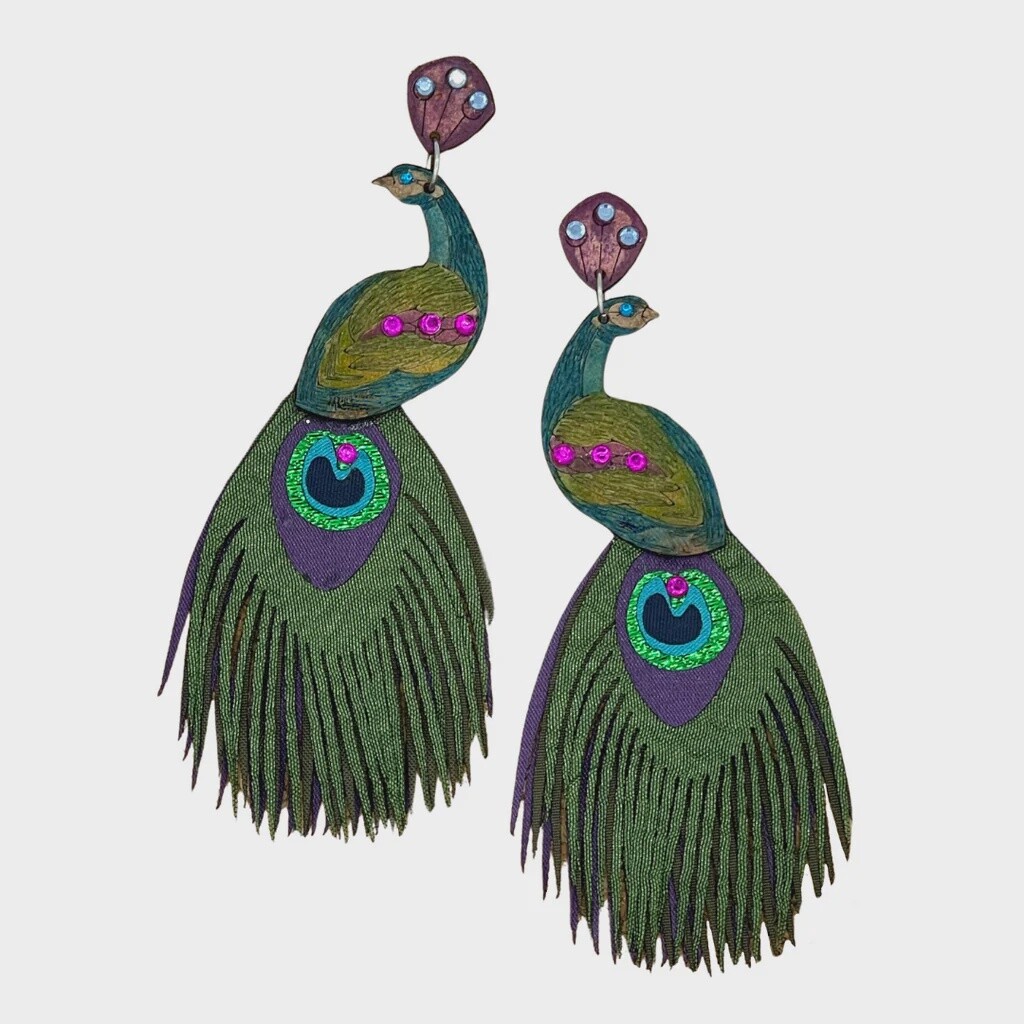 Peacock Earrings XL