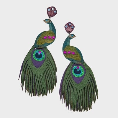 Peacock Earrings XL