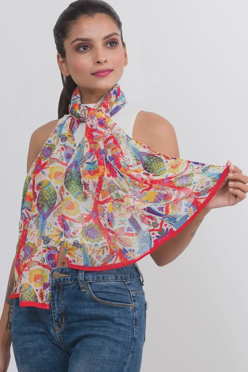 Sahila Scarf Multicolor Birds