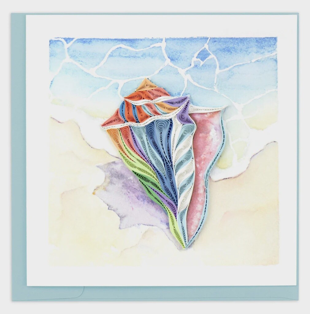 Rainbow Conch Shell Quilling Card