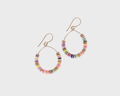 Sequins Hoop Earrings - Mulitcolored