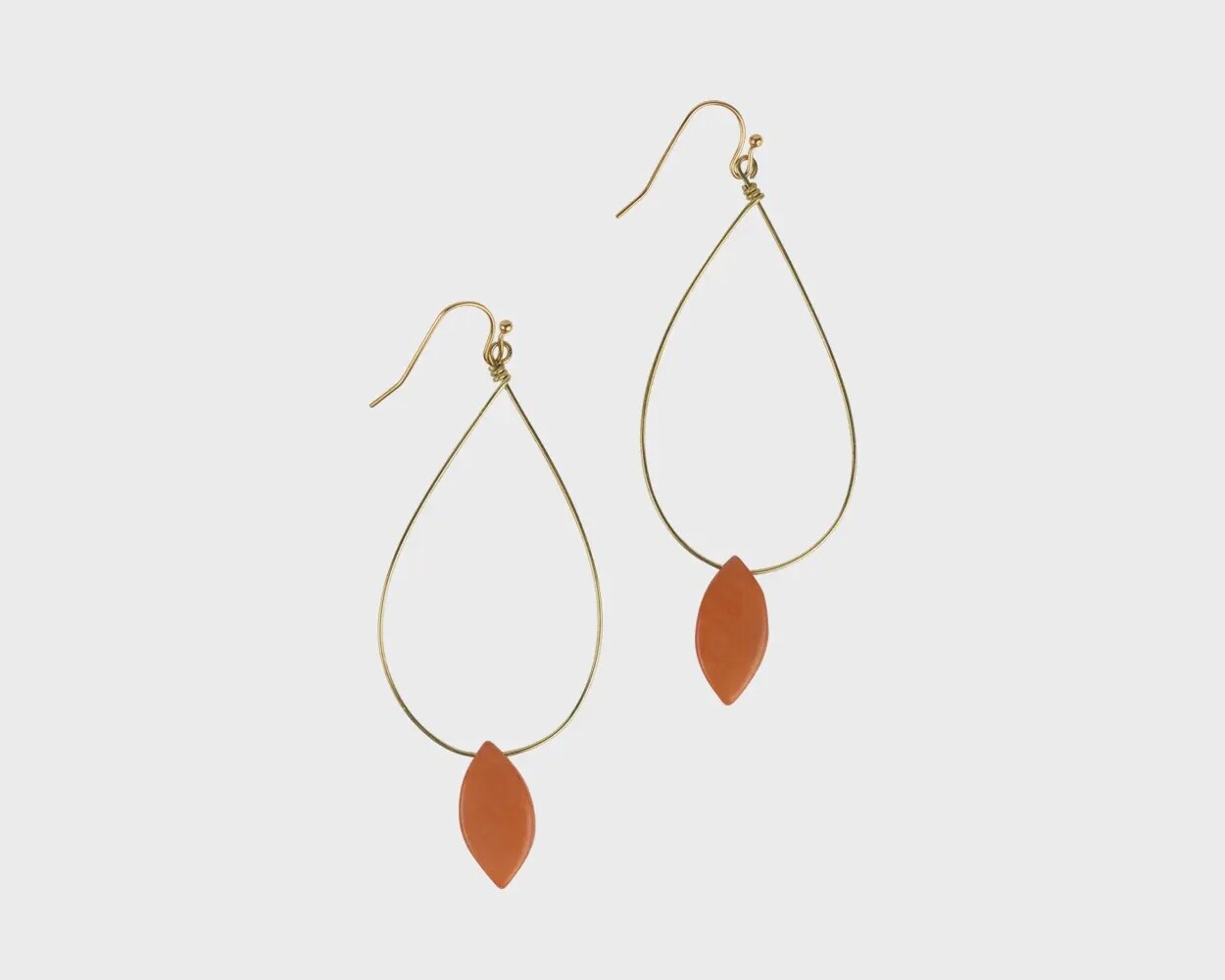 Pendant Hoop Earrings - Tangerine