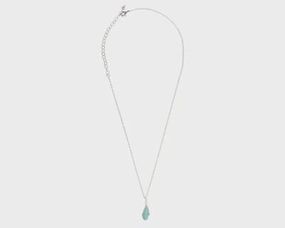 Aqua Pearl Silver Pendant Necklace