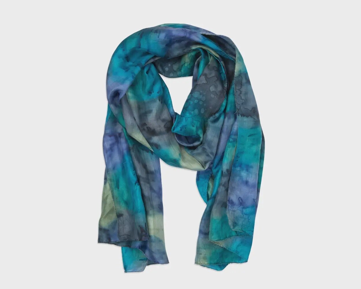Waterfall Painted Silk Scarf