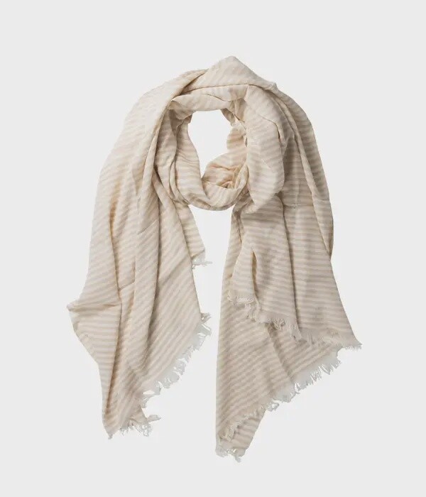 Nicely Neutral Striped Scarf