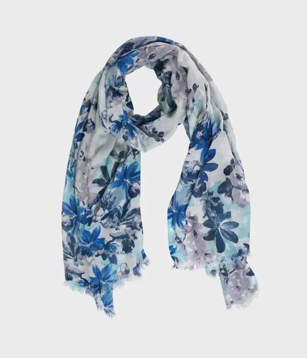 Blues Floral Scarf
