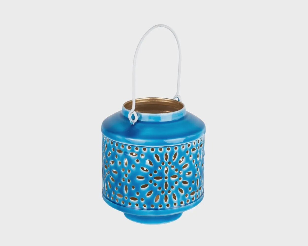 Blue Hanging Iron Lantern