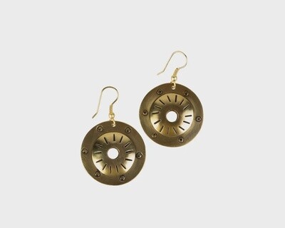 Brass Shield Earrings