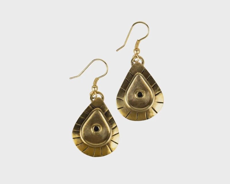 Brass Mvua Drop Earrings