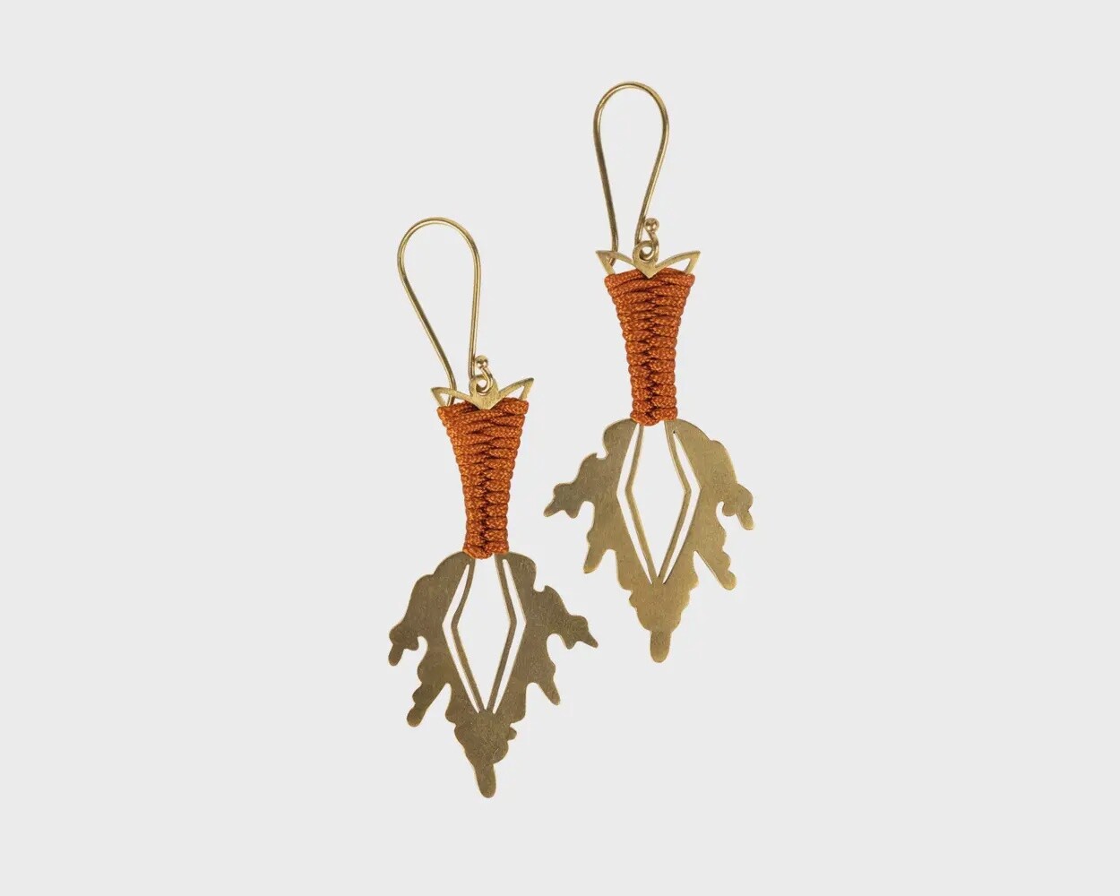 Brass Fire Spear Earrings