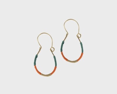 Wrapped-Up Brass Hoops - Multicolor