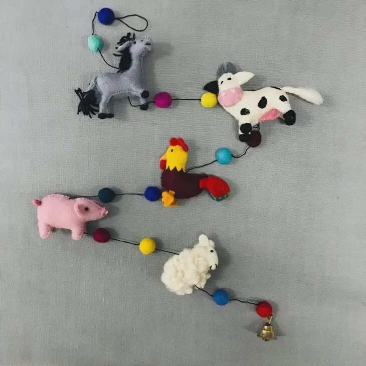 Farm Animal Felt Garland