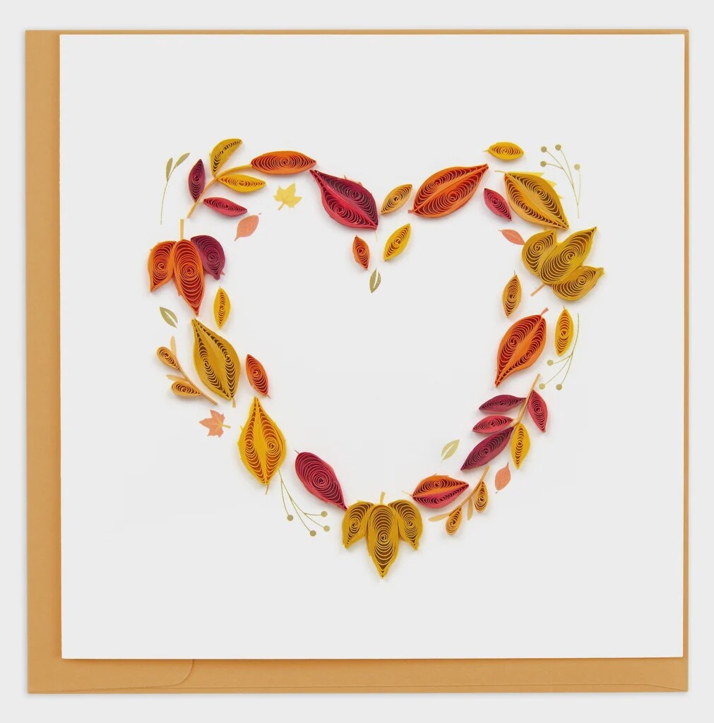 Fall Foliage Heart Quilling Card
