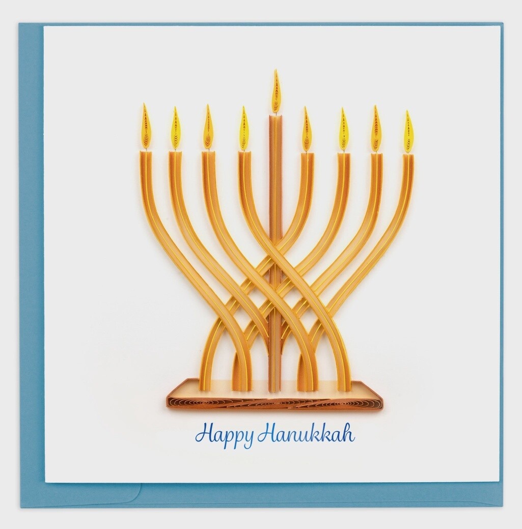 Modern Menorah Hanukkah Quilling Card