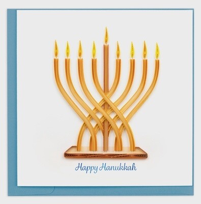 Modern Menorah Hanukkah Quilling Card