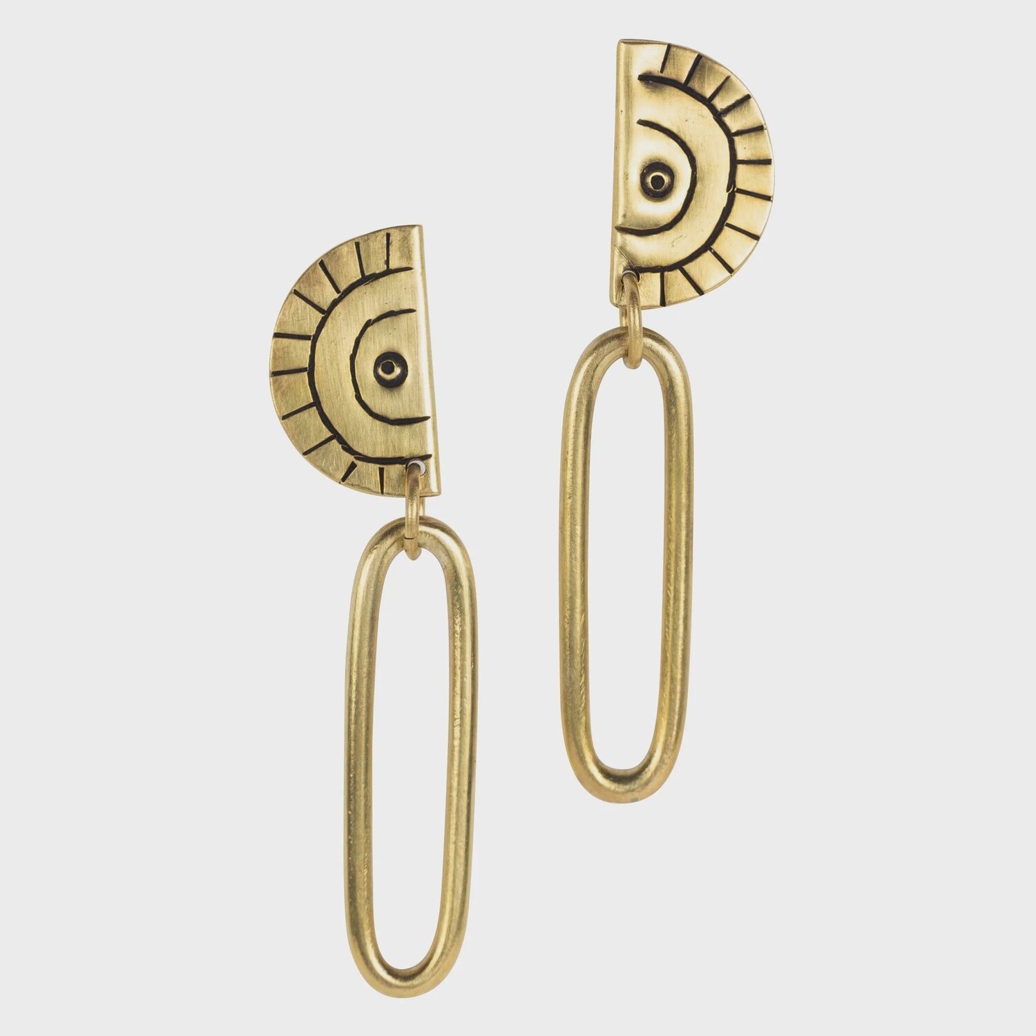 Brass Miduara Drop Earrings