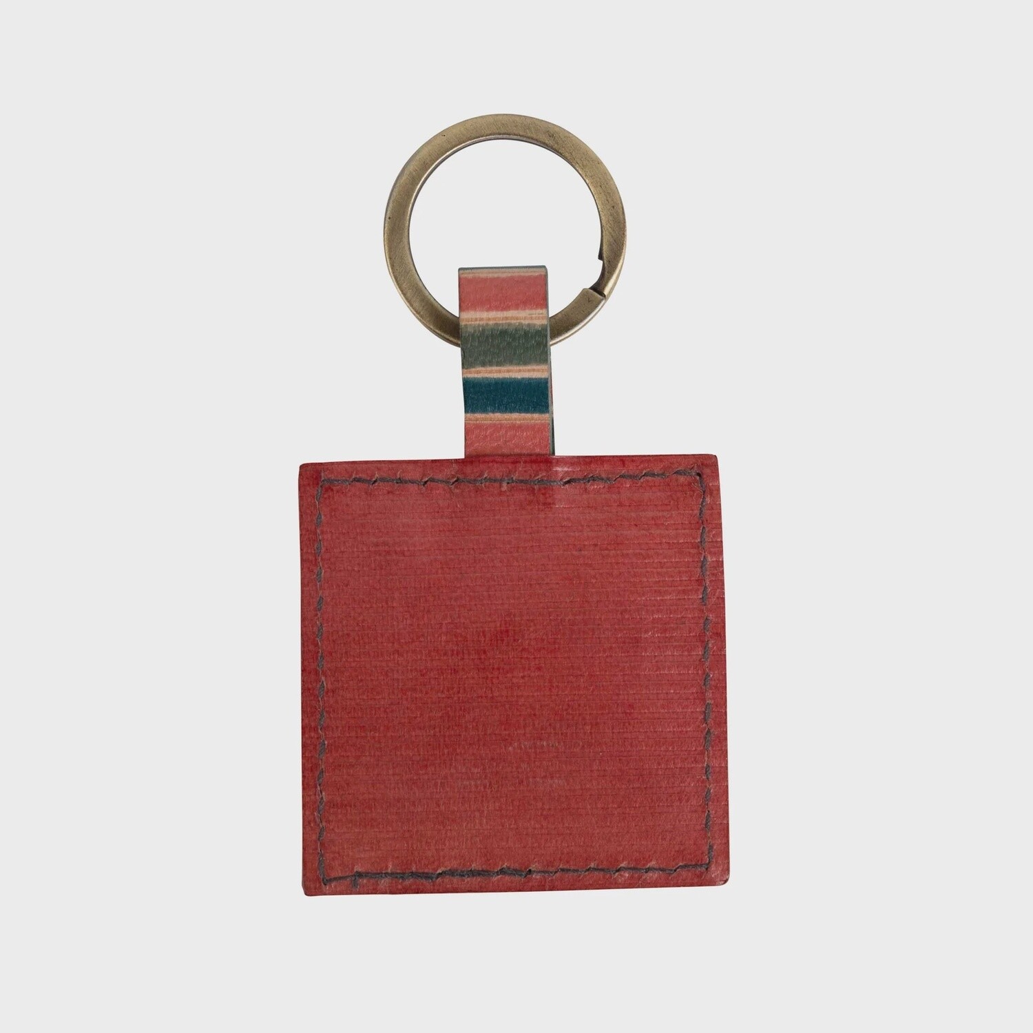 Shanti Square Leather Key Ring