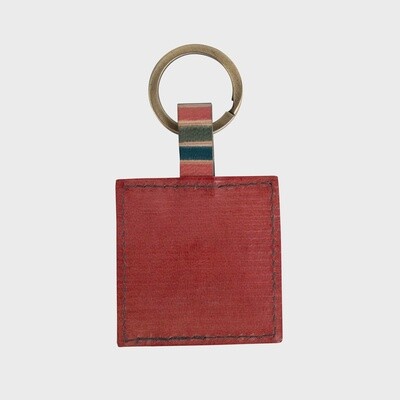 Shanti Square Leather Key Ring
